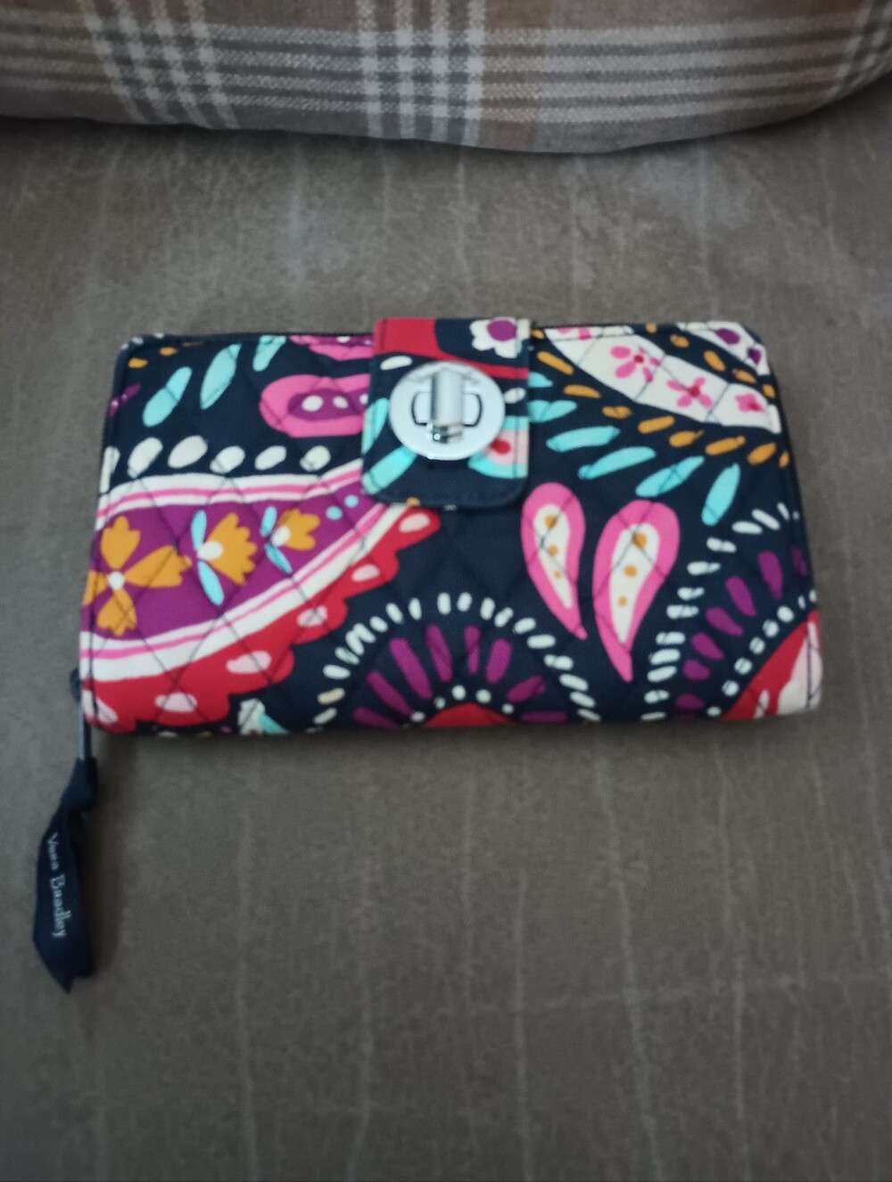 Vera Bradley Iconic RFID Turnlock Wallet In Painted Paisley Pattern